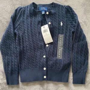 Brand New Polo Ralph Lauren Girls Cable-Knit Cardigan 5